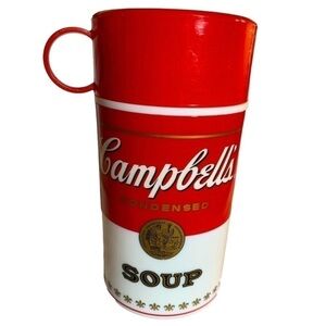 Campbells Soup Red Thermos With Cup